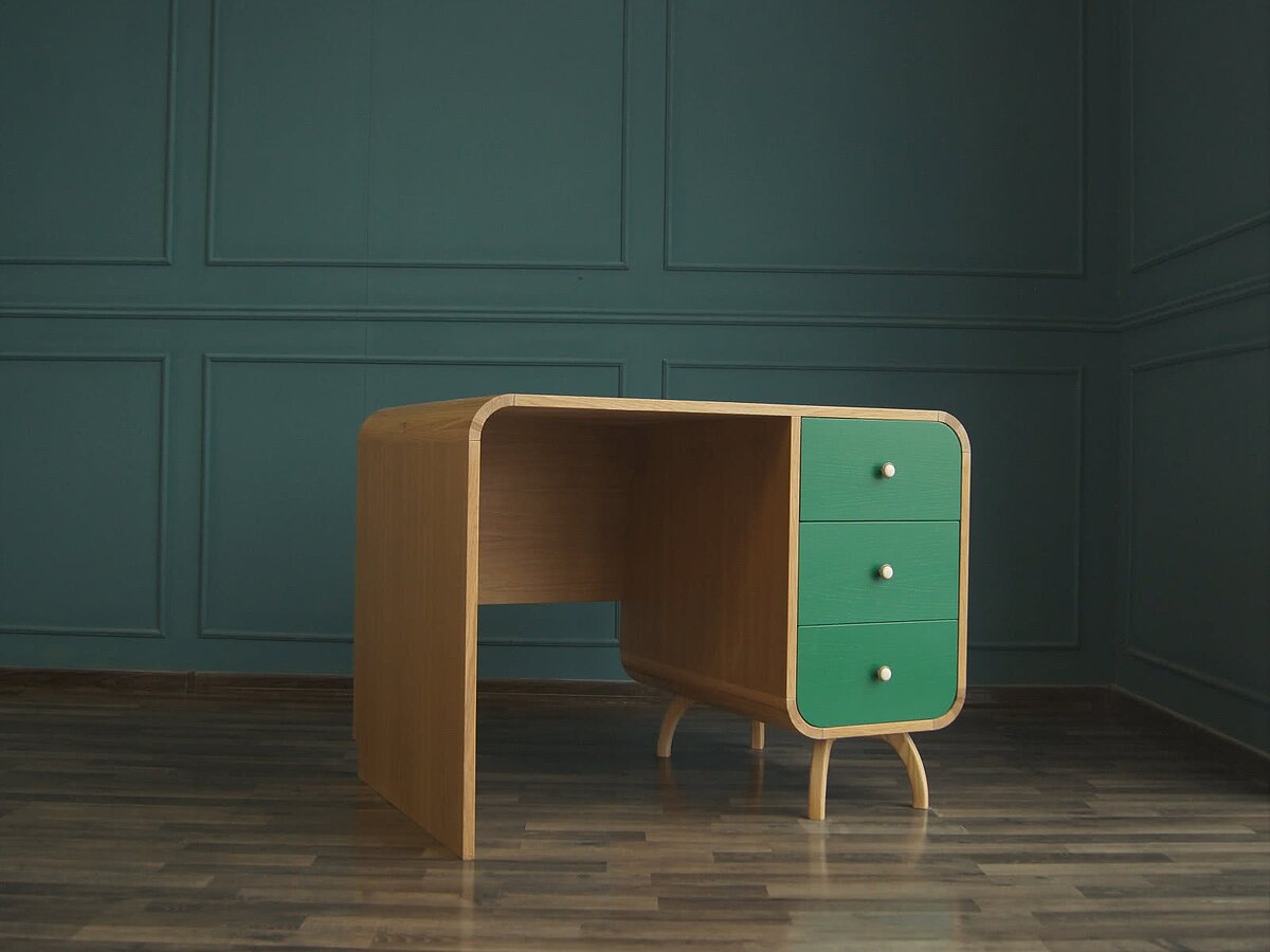 Зеленый / Цвет столешницы: Ясень