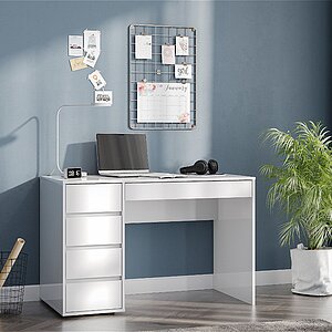 Стол компьютерный №13 Серия 2, Белый глянец