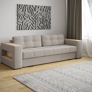 Диван раскладной Доро, бежевый/мдф дуб канадский