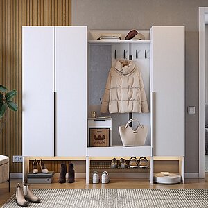 белое дерево Стенка для прихожей Баско К11