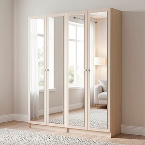 Дуб молочный Шкаф ВМФ Бостон-18 платяной/платяной (ШБ-8П + ШБ-8П), ШБ-18ПП