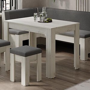 Дуб Крафт белый, Микровелюр Linea Grande 83/Connect 83 (серый) Уголок кухонный Ганновер