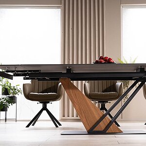 черный, дуб / черный Стол обеденный SIGNAL GENESIS черный/ясень 160-220/90
