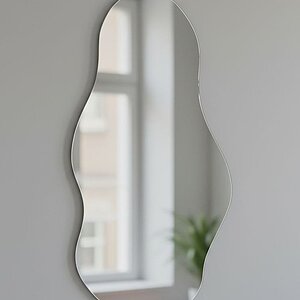 Серый Зеркало настенное фигурное Сельетта-7 110 см х 55.8 см