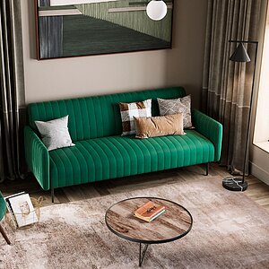 зеленый Диван прямой STOOL GROUP Дрезден Велюр