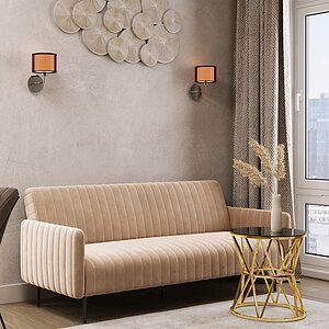 бежевый Диван прямой STOOL GROUP Дрезден Велюр