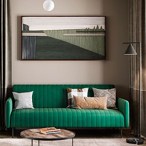 зеленый Диван прямой STOOL GROUP Дрезден Велюр
