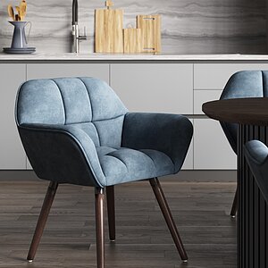 глубокий синий Кресло STOOL GROUP Брайан Замша, NC