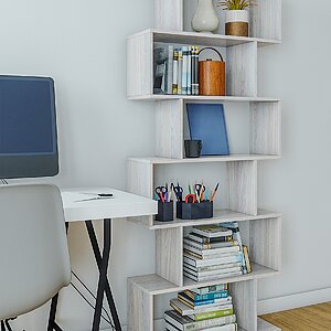 Ясень анкор светлый Ник стеллаж высокий