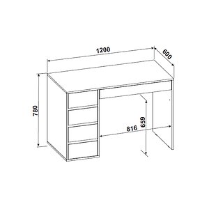 Стол компьютерный №13 Серия 2, Белый глянец
