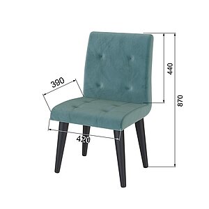 Стул Лилу, Бирюзовый, Шоколад