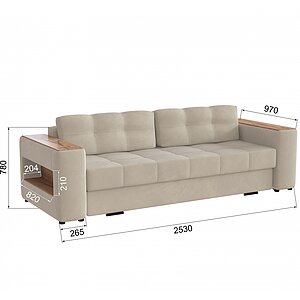 Диван раскладной Доро, бежевый/мдф дуб канадский