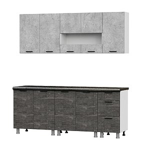 Белый / Камень темный / Черный