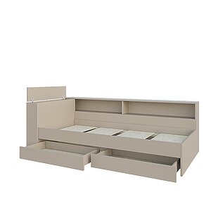 Кашемир Кровать Ксения с ящиками и головным. блоком ( кашемир ) 900х2000