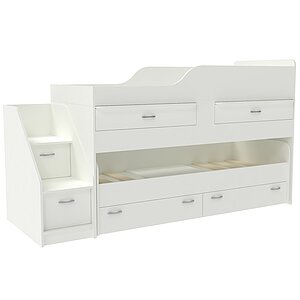 фасад Белый / корпус Белый Кровать двухъярусная Дуэт-8