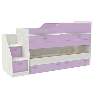 фасад Ирис / корпус Белое Дерево Кровать двухъярусная Дуэт-8