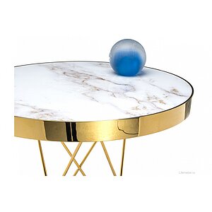 Белый / Золотой Стол деревянный Milena white / gold