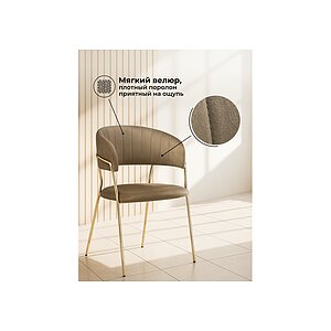 Cappuccino/ Gold Стул на металлокаркасе Kamelia cappuccino / gold