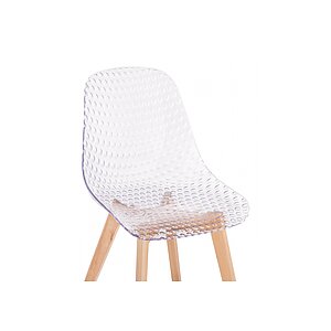 Прозрачный/Натуральный Пластиковый стул Vart clear / wood