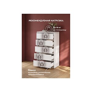 Белый Комод Идена КМ06-700 ЛДСП белое / ЛДСП белое