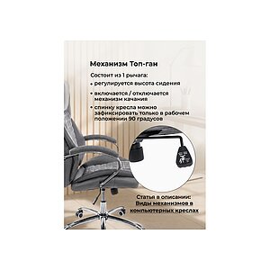 Серый / Хромированный металл Компьютерное кресло Herd темно-серое