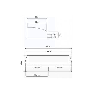 графит Кровать Эриол 90x200 графит