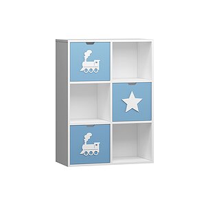 Белый / Пастельно-синий металлик Стеллаж KIDS 11 Пастельно-Синий для книг