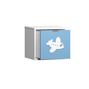 Белый / Пастельно-синий металлик Стеллаж KIDS 15 Пастельно-Синий для книг