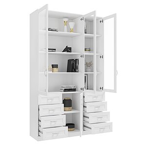 90x30x200 Библиотека Библиограф 3.9 Белый Квадро для книг