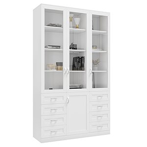 90x30x200 Библиотека Библиограф 3.9 Белый Квадро для книг