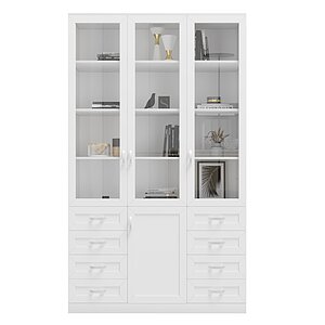 90x30x200 Библиотека Библиограф 3.9 Белый Квадро для книг