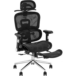 Черный Кресло офисное TopChairs Stich с оттоманкой