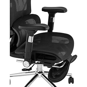 Черный Кресло офисное TopChairs Stich с оттоманкой