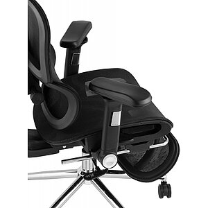 Черный Кресло офисное TopChairs Stich с оттоманкой