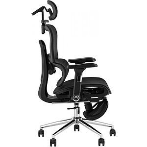 Черный Кресло офисное TopChairs Stich с оттоманкой