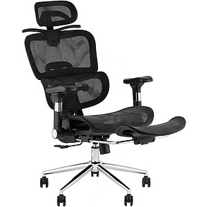 Черный Кресло офисное TopChairs Stich с оттоманкой