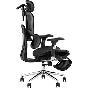 Черный Кресло офисное TopChairs Stich с оттоманкой