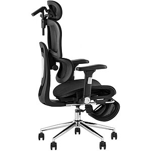 Черный Кресло офисное TopChairs Stich с оттоманкой