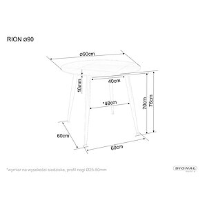 черный Стол обеденный SIGNAL RION черный/черный 90