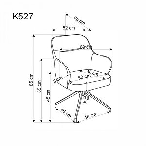серый / черный Стул HALMAR K527 серый/черный, поворотный