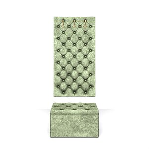 Мохито Прихожая Мишель Панель вешалка Мишель 750+Пуф Мишель 750