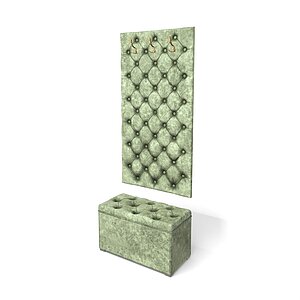 Мохито Прихожая Мишель Панель вешалка Мишель 750+Пуф Мишель 750