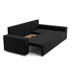 Черный Угловой диван-кровать Маркиз