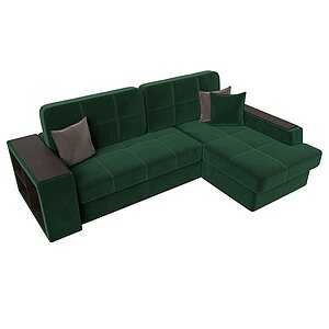 зеленый/коричневый/велюр Диван угловой Лига Диванов Брюссель