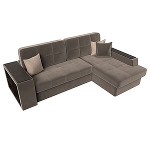 коричневый/бежевый/велюр Диван угловой Лига Диванов Брюссель