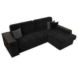 черный/серый/велюр Диван угловой Лига Диванов Брюссель