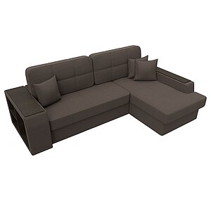 амур коричневый/рогожка Диван угловой Лига Диванов Брюссель