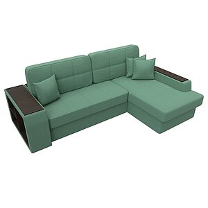 амур зеленый/рогожка Диван угловой Лига Диванов Брюссель