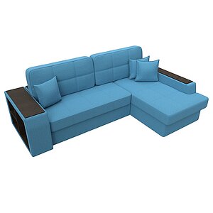 амур голубой/рогожка Диван угловой Лига Диванов Брюссель