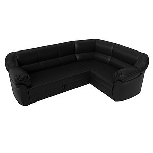черный/экокожа Диван угловой Лига Диванов Карнелла